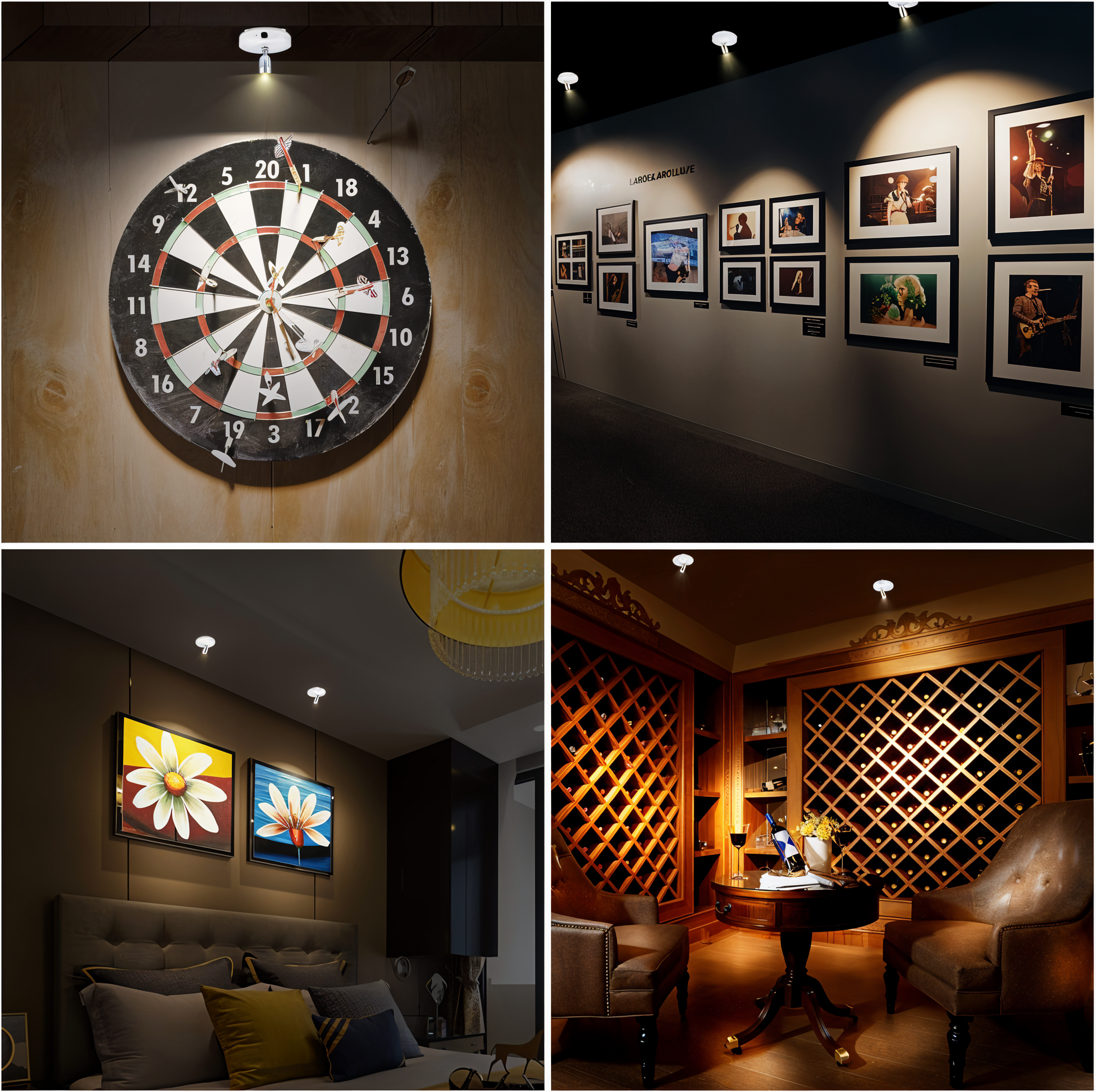 Justerbara trådlösa LED-spotlights – Smart dimbar accentbelysning för hem och konst