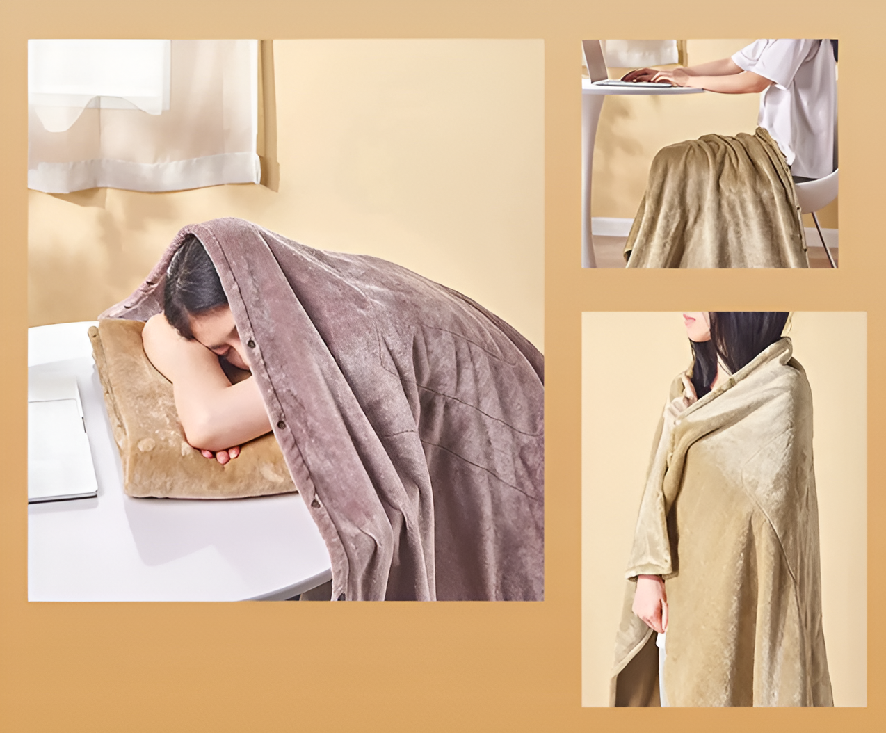 USB-värmefilt i fleece – Uppladdningsbar ultramjuk elektrisk filt