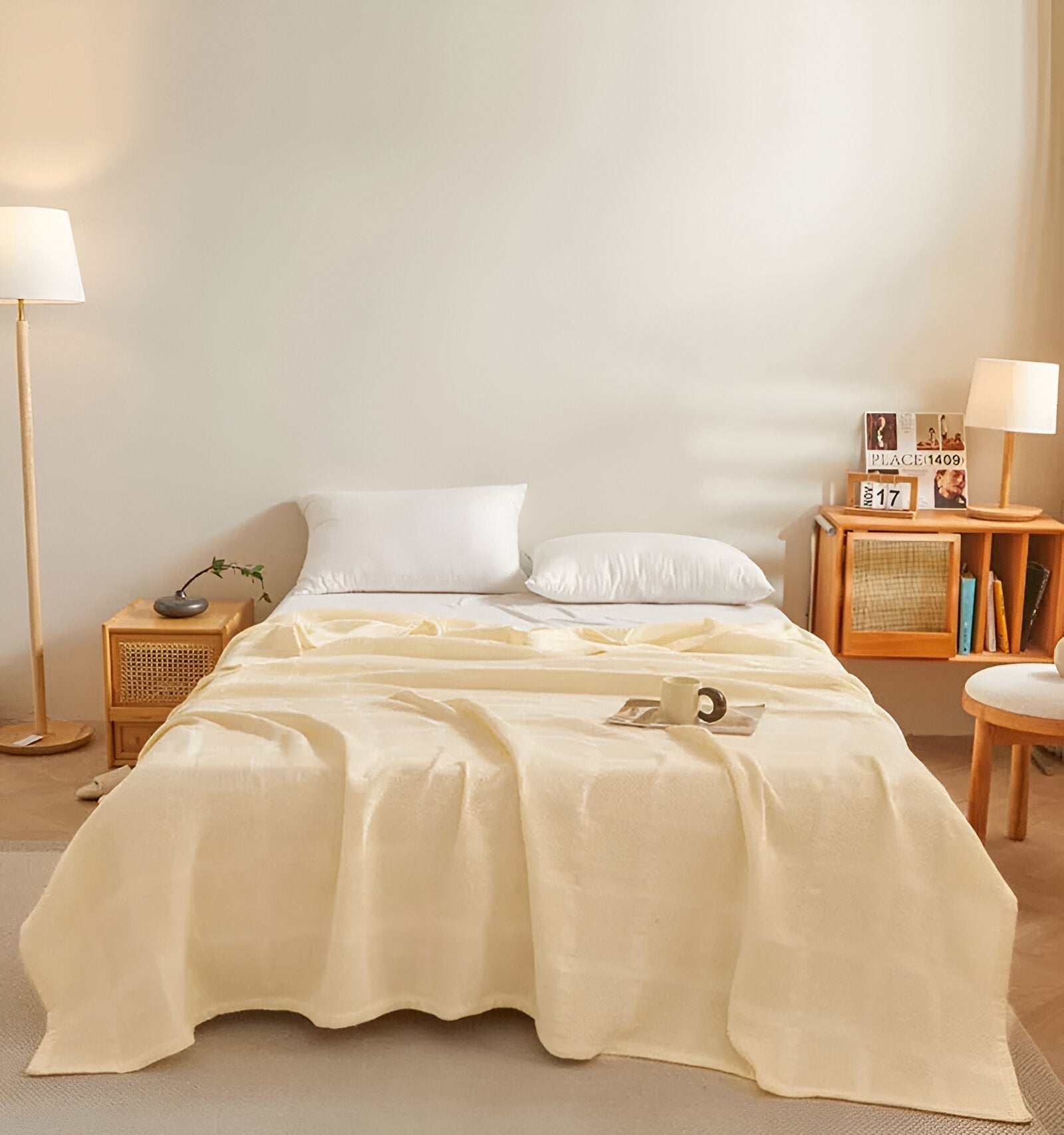 Texturerad våffelfilt i bomull – Lätt och mysigt sängkläder och heminredning