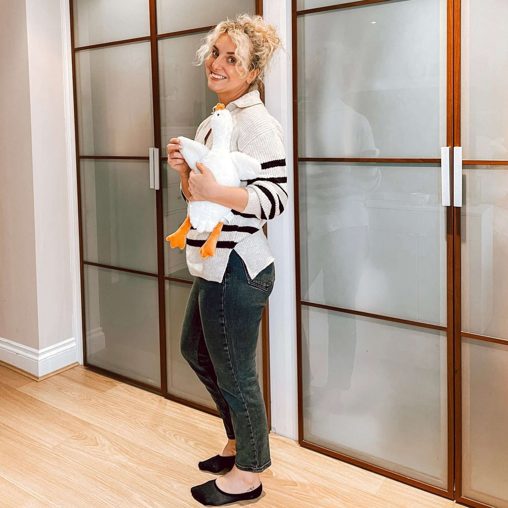 Vit gås plysch kudde