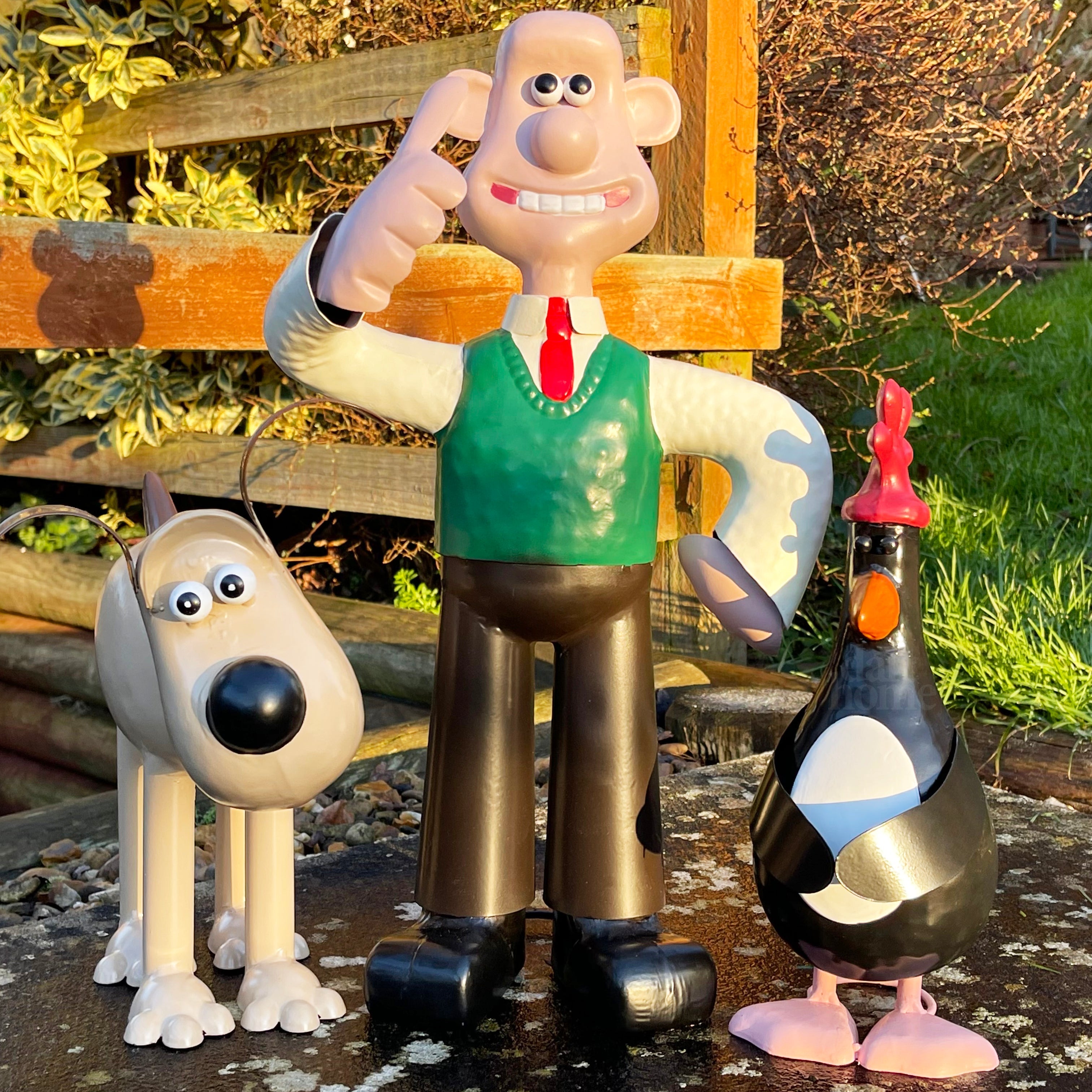 Wallace & Gromit Metal Garden Trio – Nyckfulla utomhusstatyer