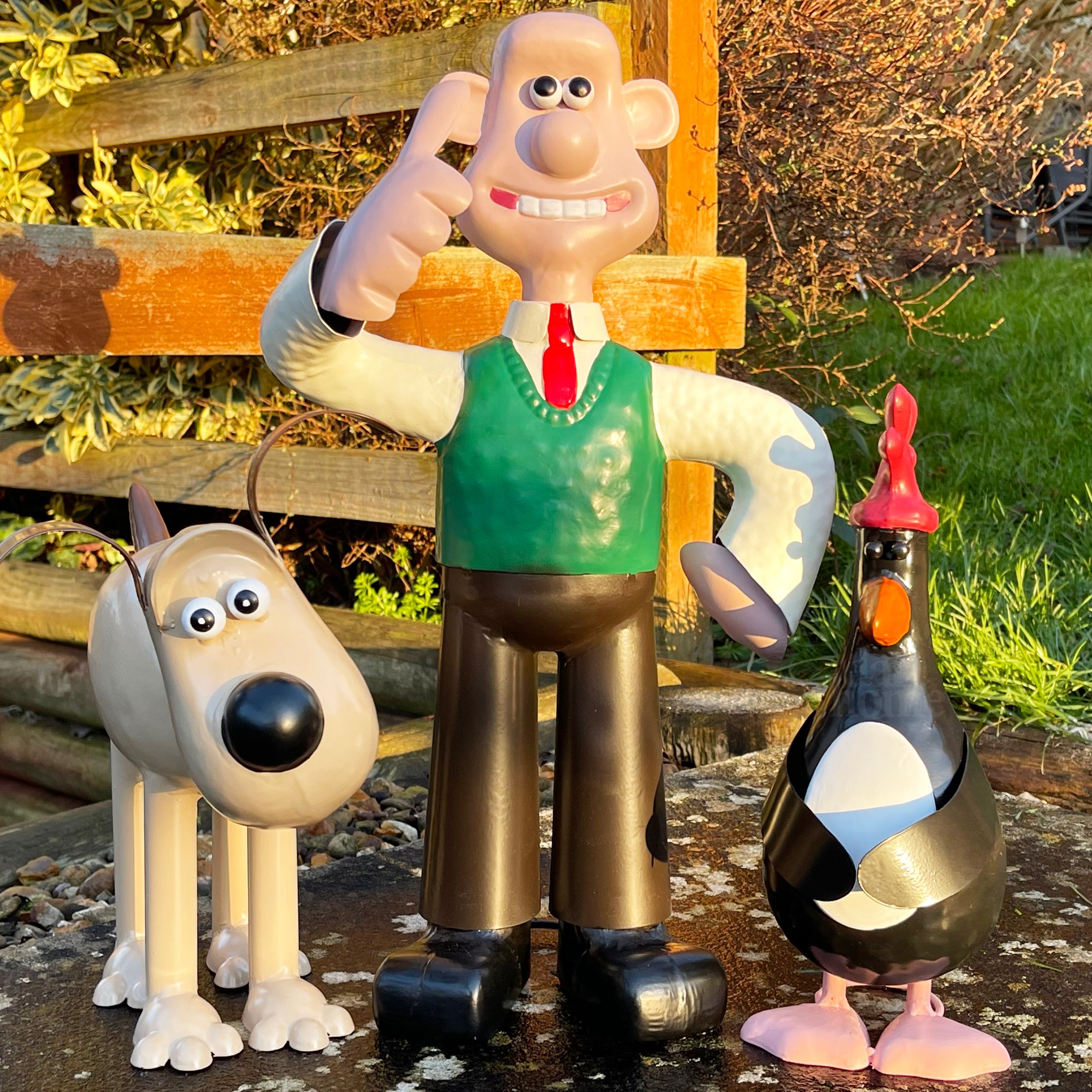Wallace & Gromit Metal Garden Trio – Nyckfulla utomhusstatyer