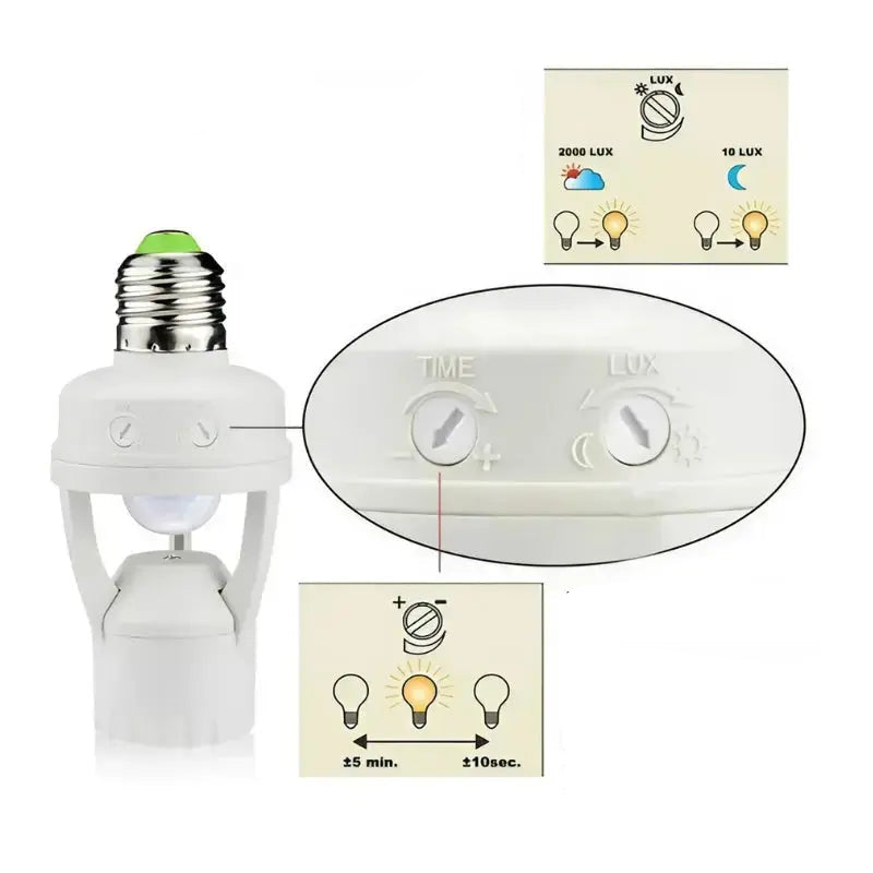 2 delar intelligent rörelsedetektor – justerbar timer och ljusstyrning för smart hemsäkerhet