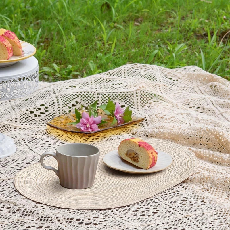 Handgjorda rustika boho bordsunderlägg - Vävda bordsunderlägg för hållbar och snygg matinredning
