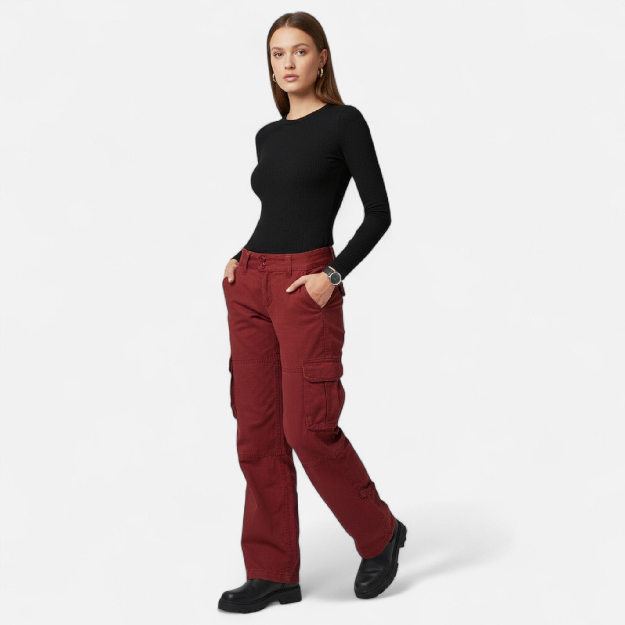 Camille | Utility Cargo-byxor – Raka, vardagliga byxor med funktionella fickor