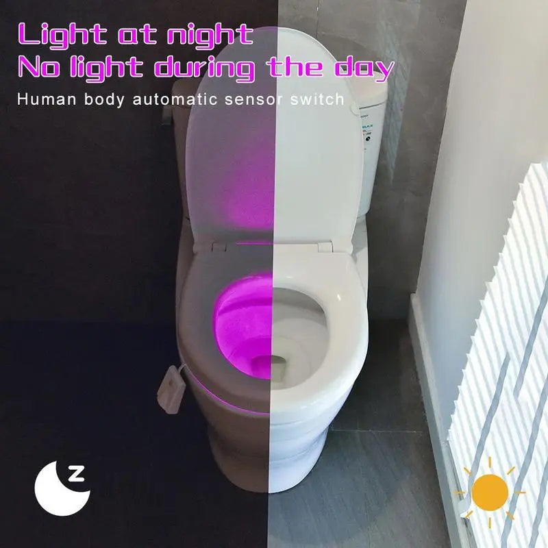 USB-uppladdningsbar LED-nattlampa för toalett - rörelsesensoraktiverad, färgskiftande badrumslampa