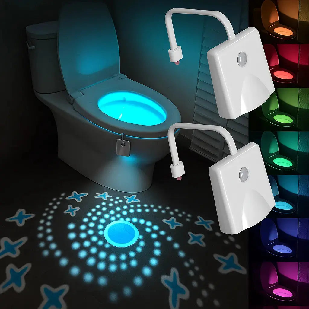USB-uppladdningsbar LED-nattlampa för toalett - rörelsesensoraktiverad, färgskiftande badrumslampa