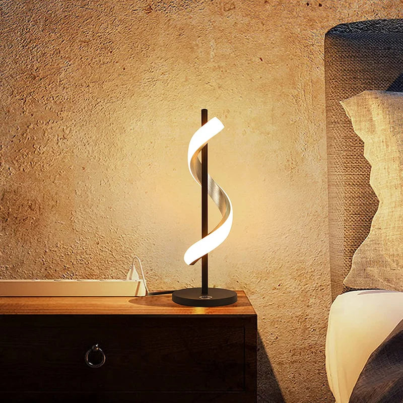 LumiSpiral LED-bordslampa – modern konst möter funktionellt ljus