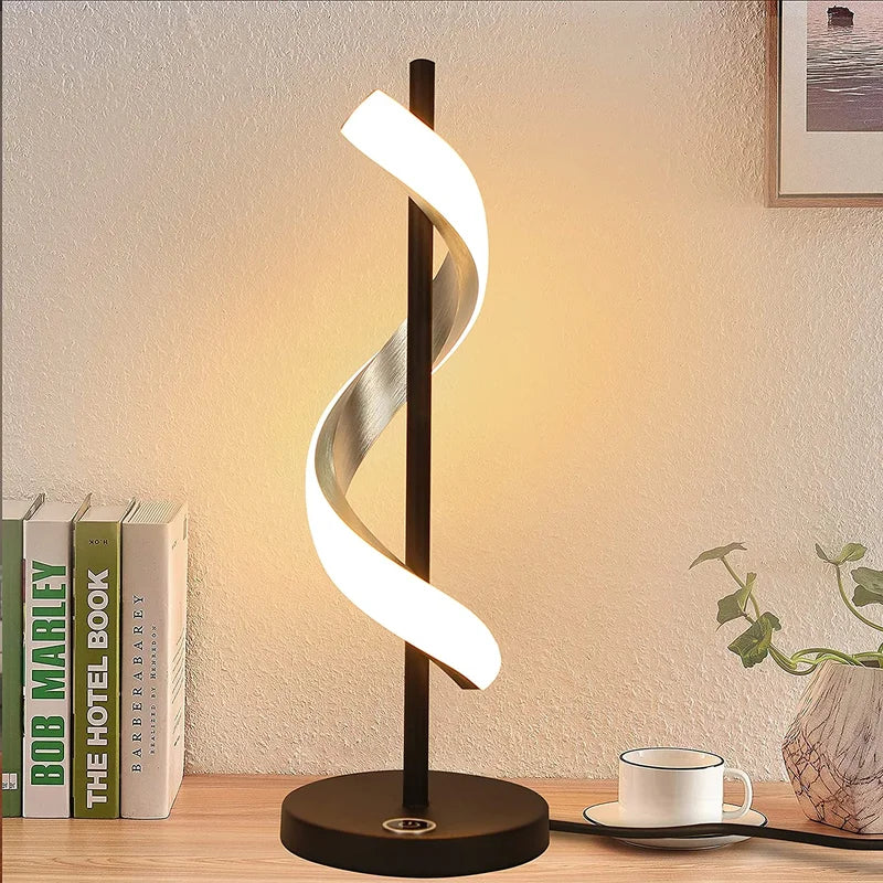 LumiSpiral LED-bordslampa – modern konst möter funktionellt ljus