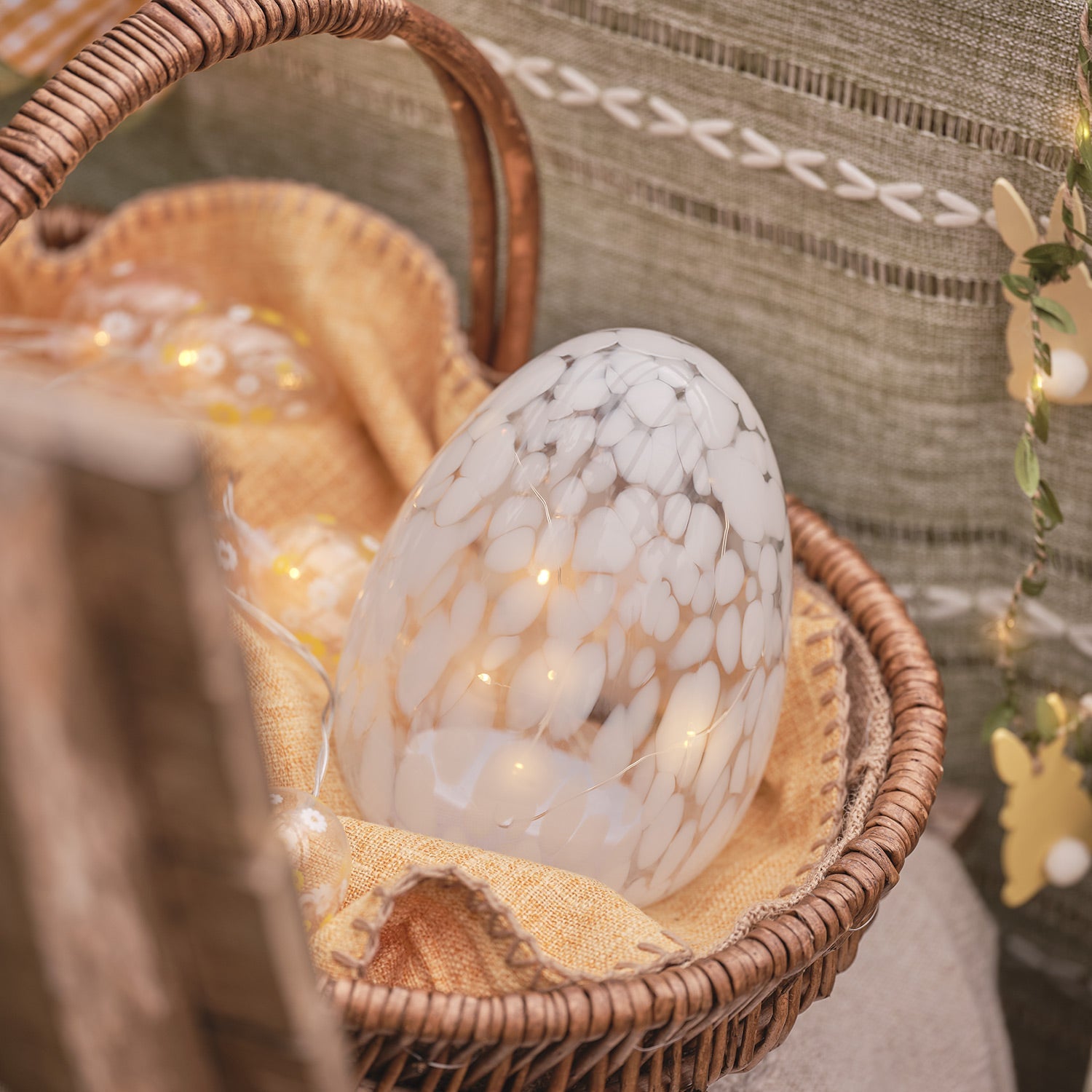 LED-glasdekorationslampa med konfettiglöd – tidsinställd accentlampa i stämningsläge