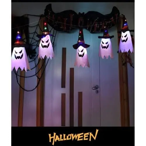 Förtrollad LED-häxhatt – Spöklikt Halloween-ljus utomhus med färgskiftande effekter