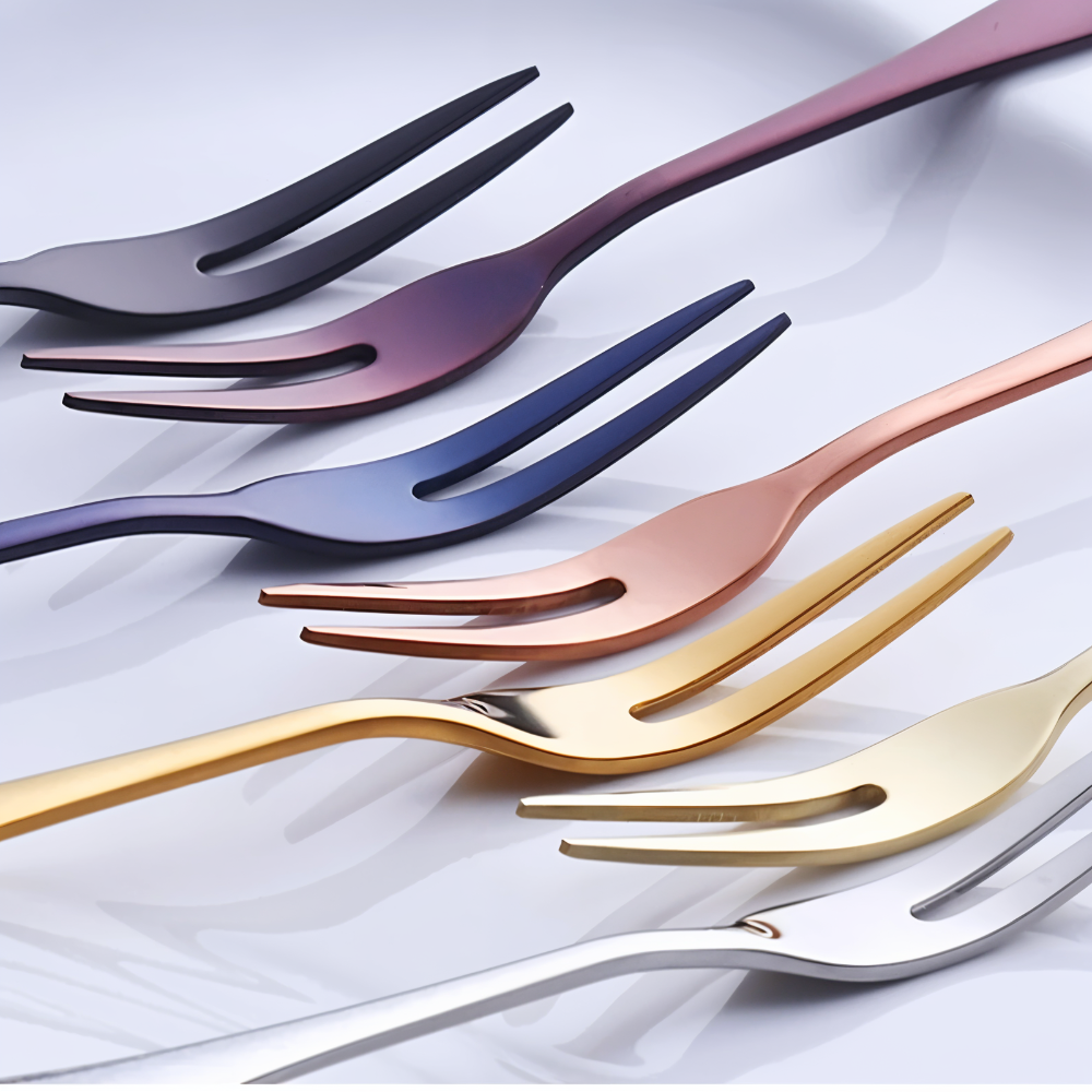 Eleganta minigafflar i rostfritt stål – lättviktiga frukt- och salladsbestick