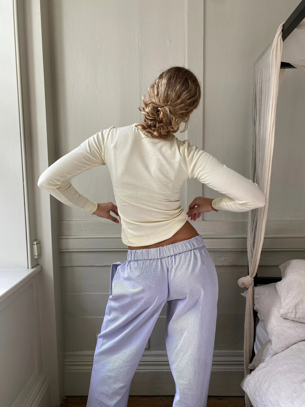 Anneliese | Randiga loungebyxor med resår i midjan - Avslappnade bekväma loungekläder