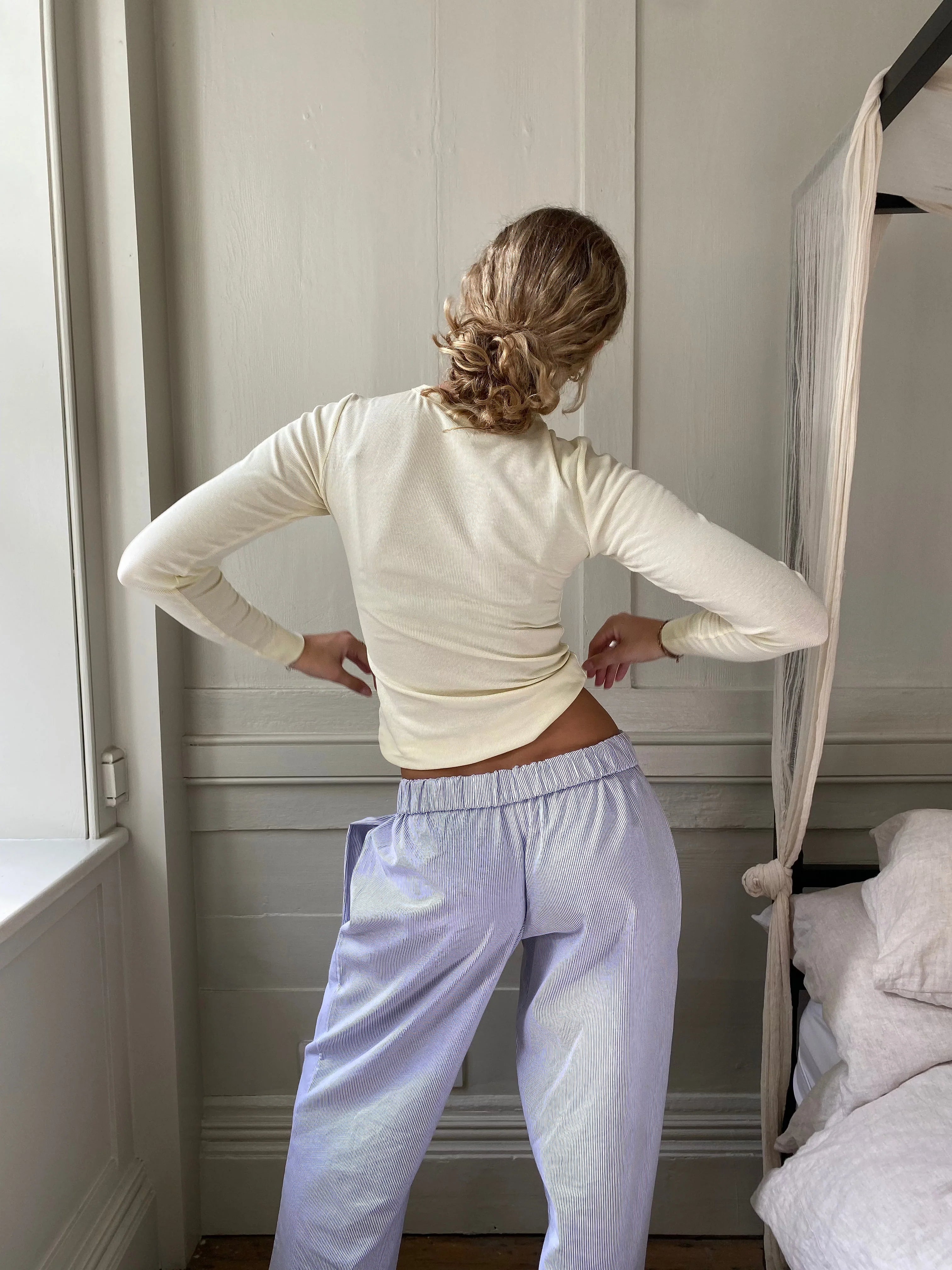 Anneliese | Randiga loungebyxor med resår i midjan - Avslappnade bekväma loungekläder