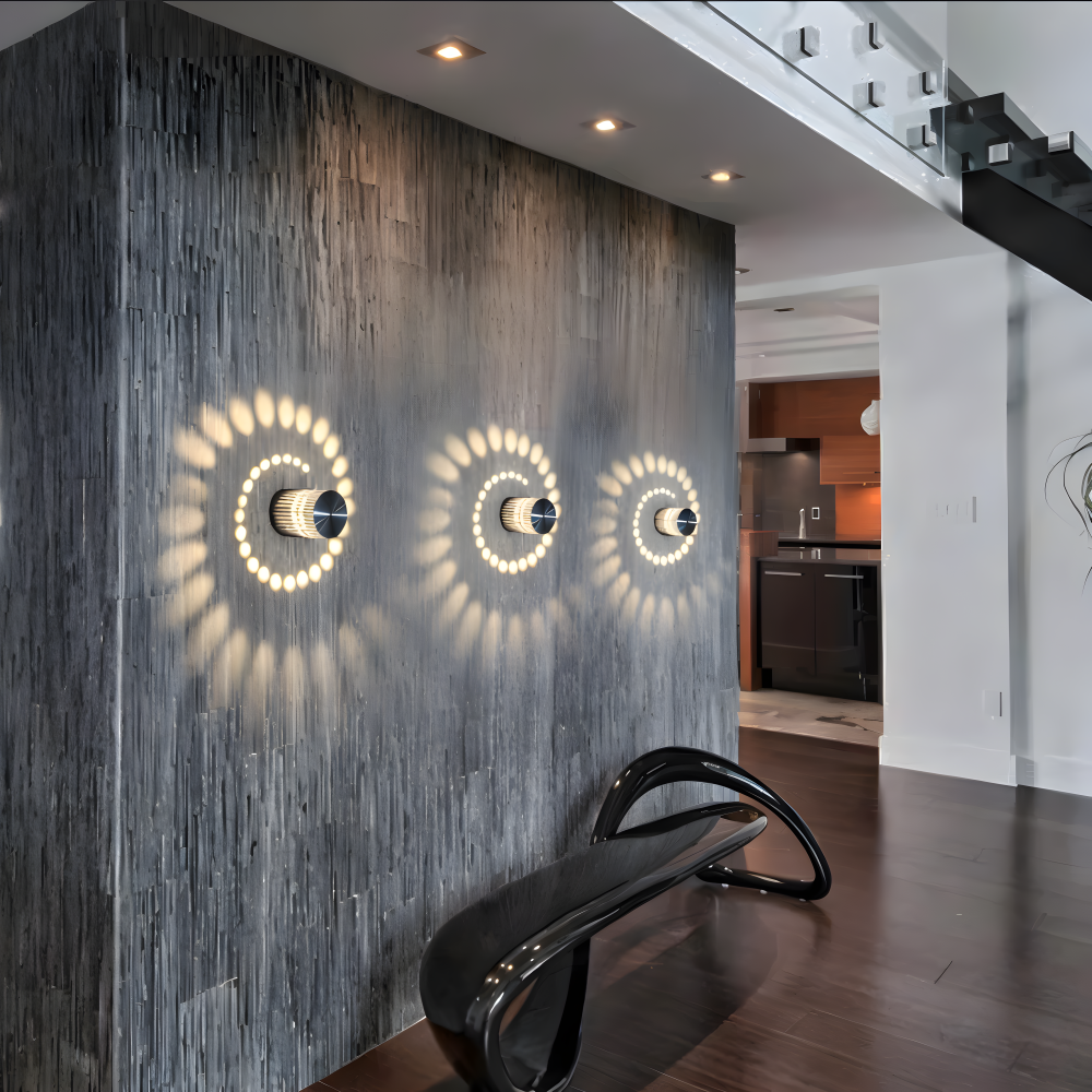 Modern spiralformad LED-vägglampa – Färgglad cylindrisk accentbelysning