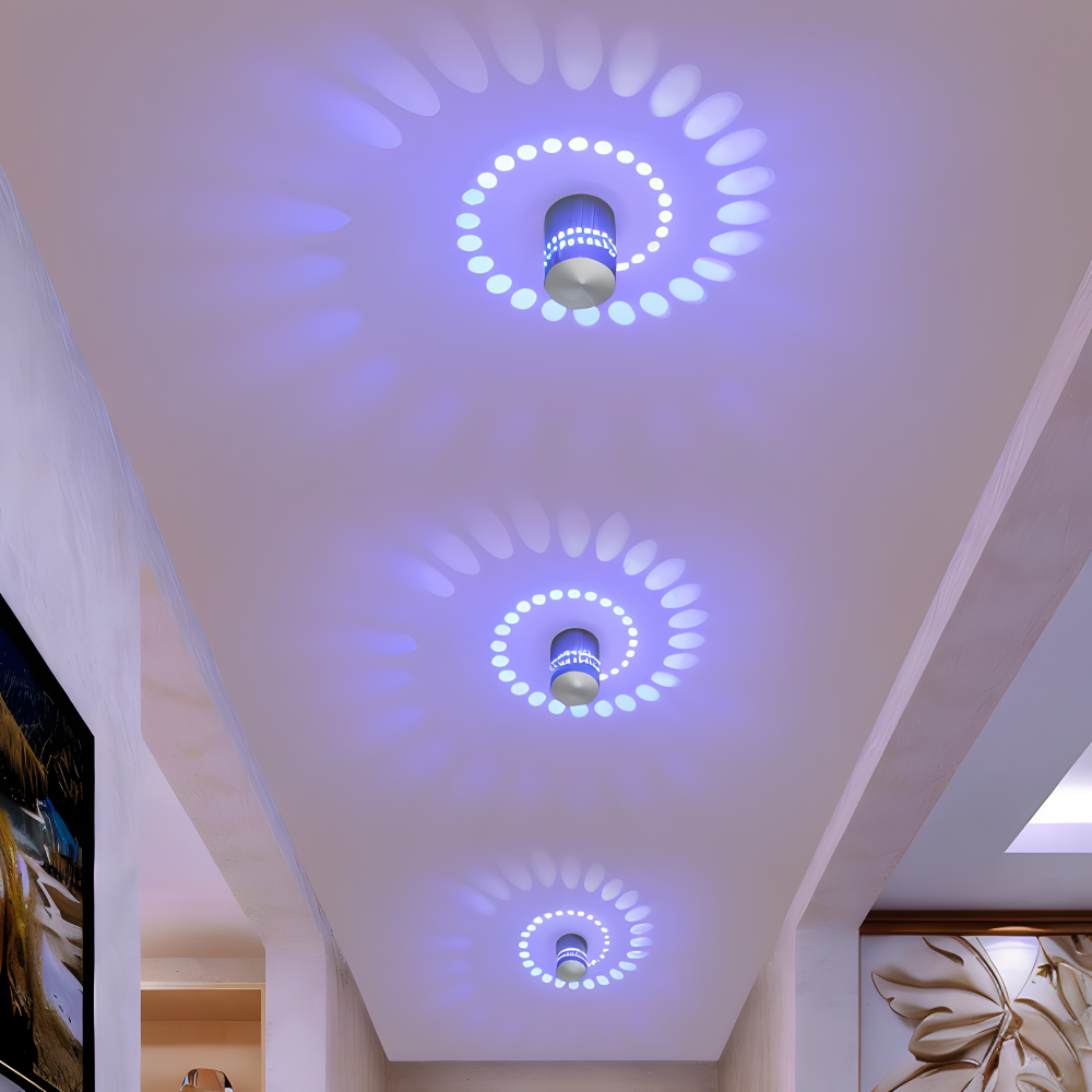 Modern spiralformad LED-vägglampa – Färgglad cylindrisk accentbelysning