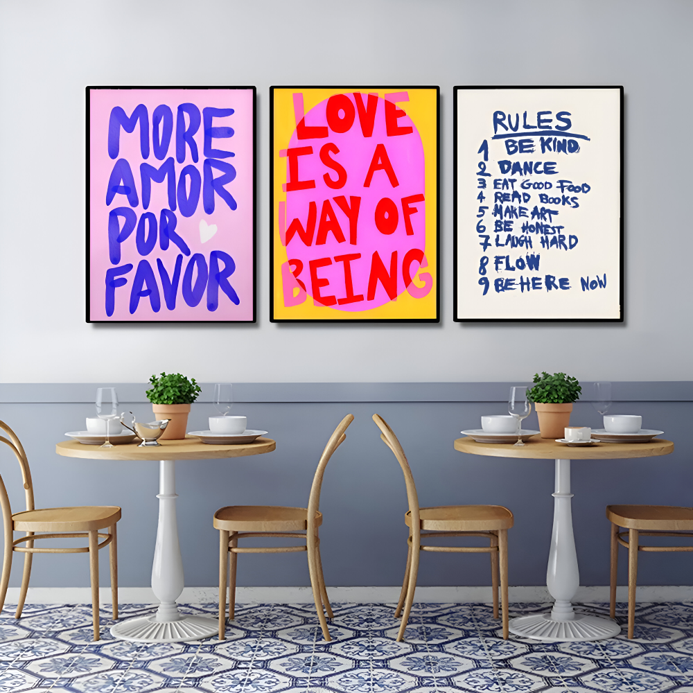 Färgglad motiverande väggkonst – Maximalistisk canvastavla för hem- och kontorsinredning
