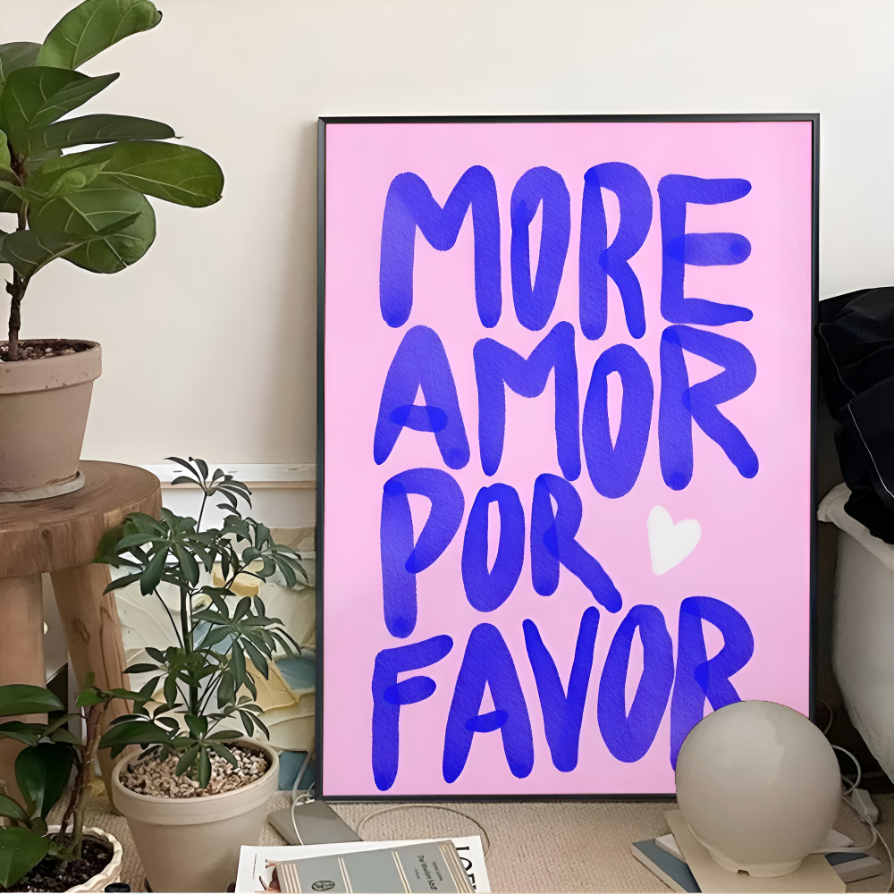 Färgglad motiverande väggkonst – Maximalistisk canvastavla för hem- och kontorsinredning