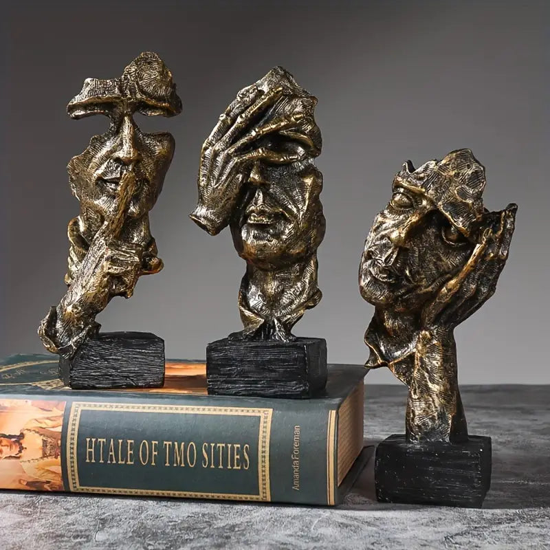 Modern 3-delad skulpturkollektion – Eleganta abstrakta figurer