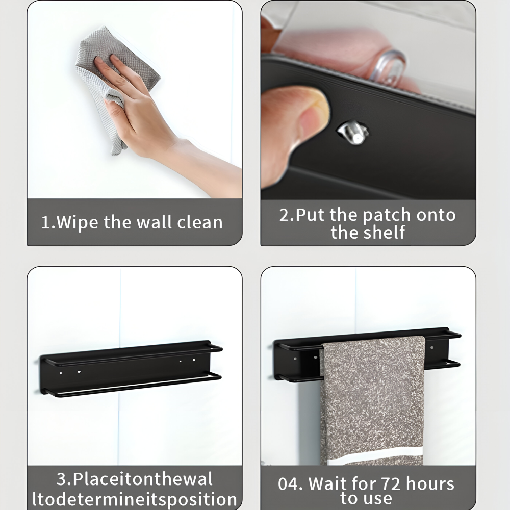 Modern väggmonterad handdukshängare – Platsbesparande metallhållare för badrumsförvaring