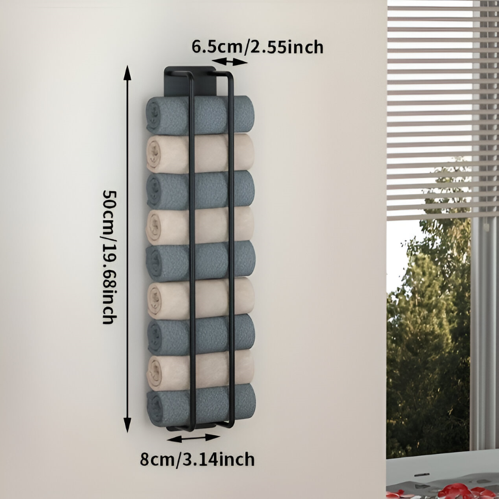 Modern väggmonterad handdukshängare – Platsbesparande metallhållare för badrumsförvaring