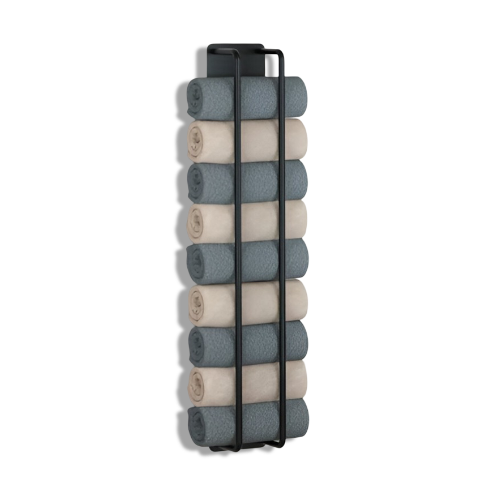 Modern väggmonterad handdukshängare – Platsbesparande metallhållare för badrumsförvaring