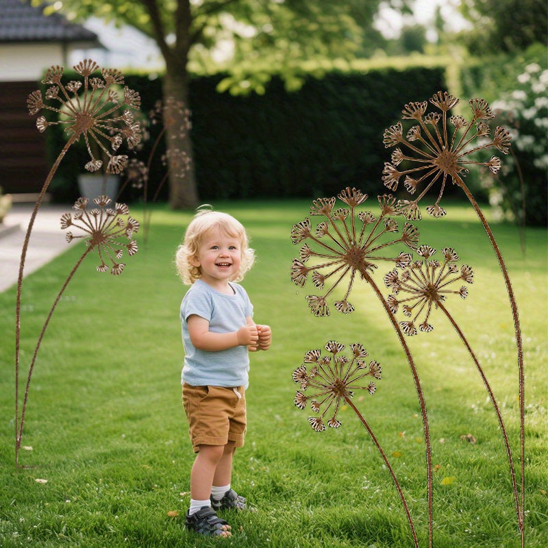 Rustic Blossom Wind Garden Stakes – Dekorativ metallblommig trädgårdskonstset