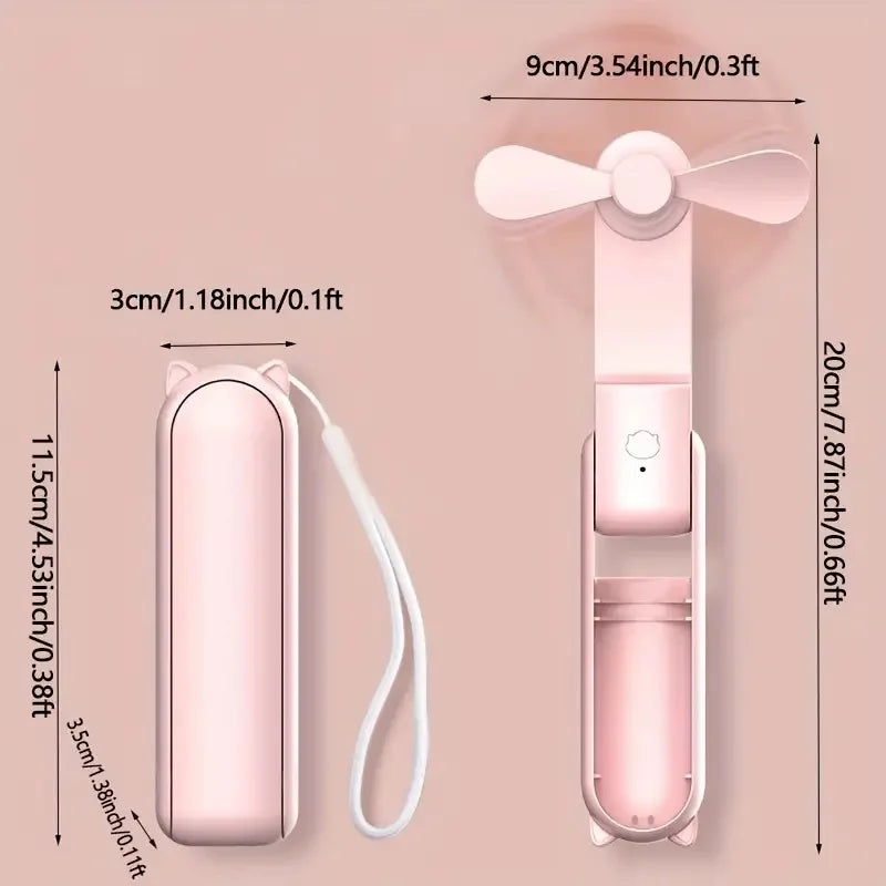 Fickfläkt – Bärbar powerbank-kombination för resor och utomhusbruk