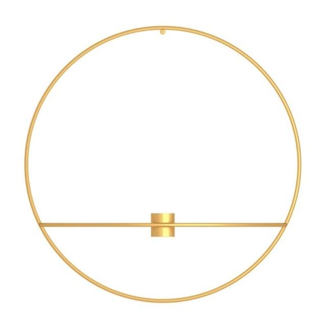 Modern väggdekor i metall – Dubbel ljus- och vashållare för eleganta interiörer