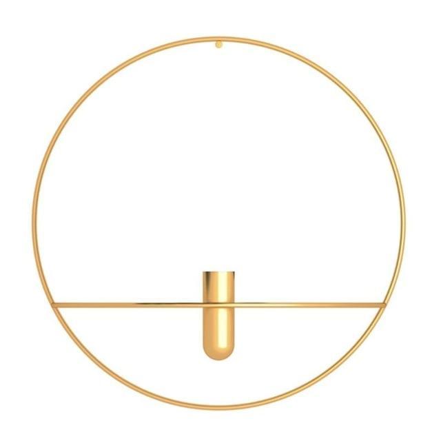 Modern väggdekor i metall – Dubbel ljus- och vashållare för eleganta interiörer