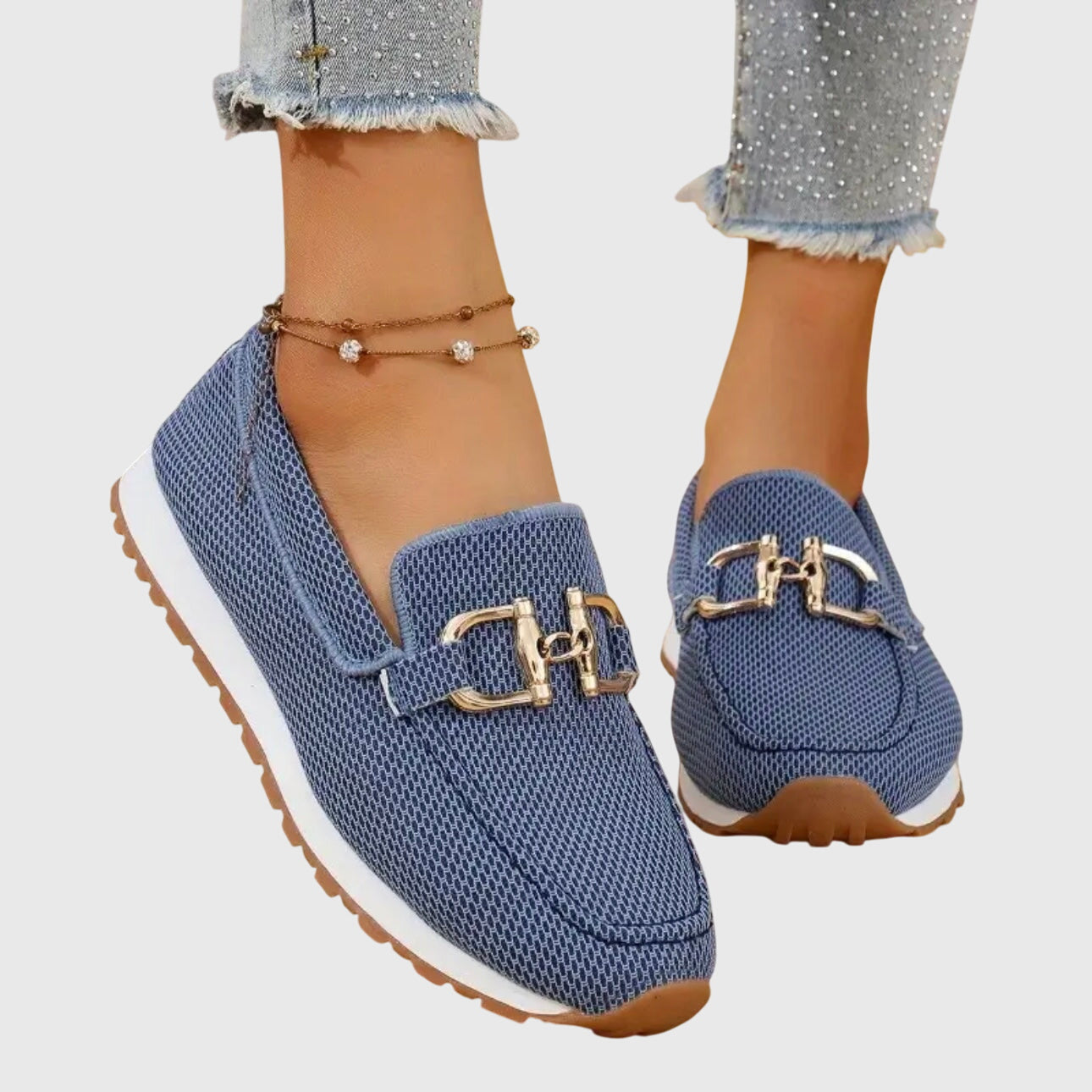 Klassiska, vadderade, casual slip-ons för kvinnor