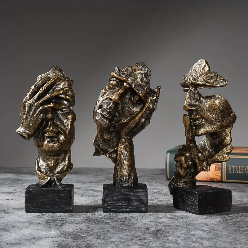 Modern 3-delad skulpturkollektion – Eleganta abstrakta figurer