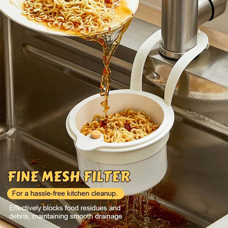 Hängande avloppskorg över diskbänken — Multifunktionell kökssil för svampar, grönsaker och redskap