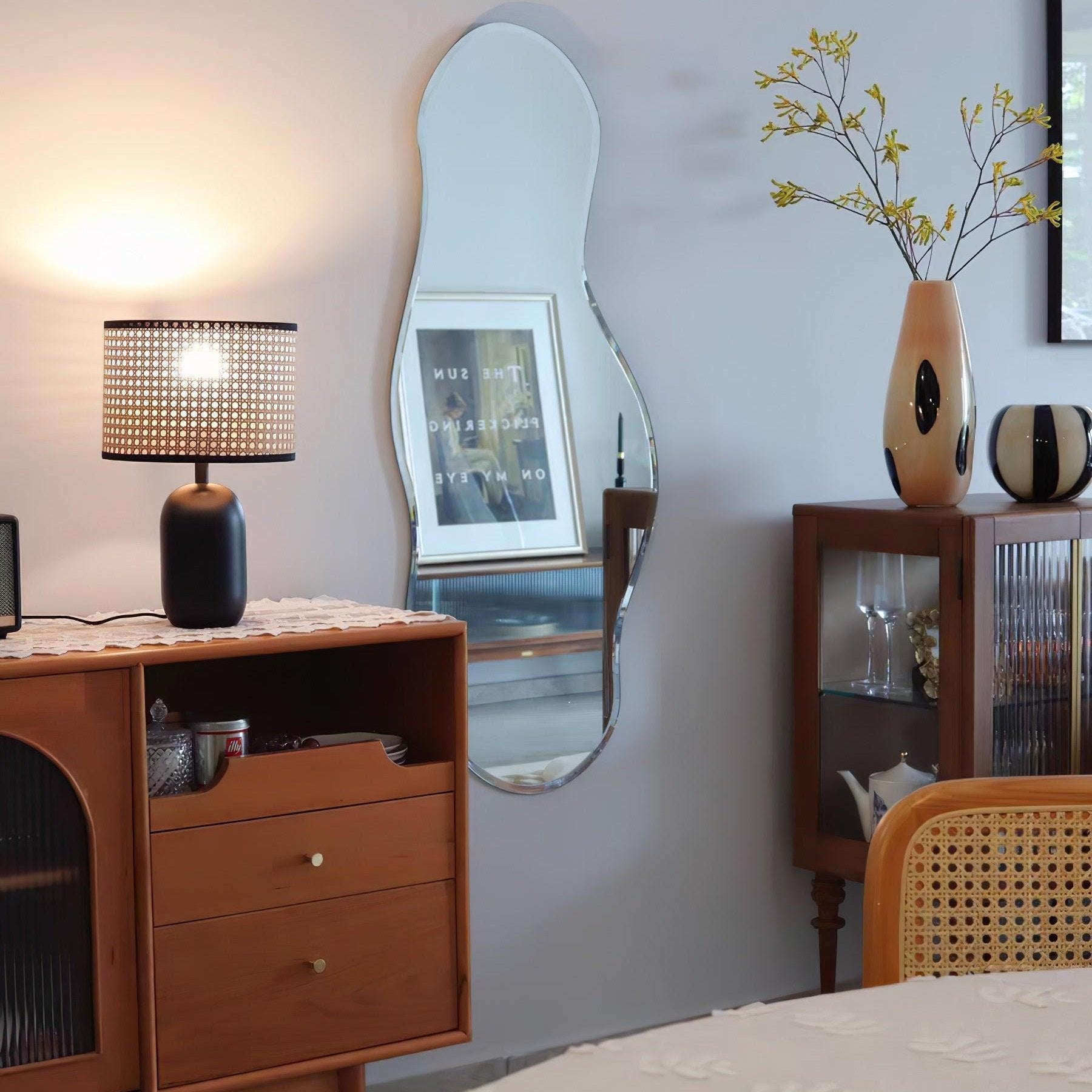 Bordlampa i naturlig bambu - Mjukt stämningsfullt LED-ljus