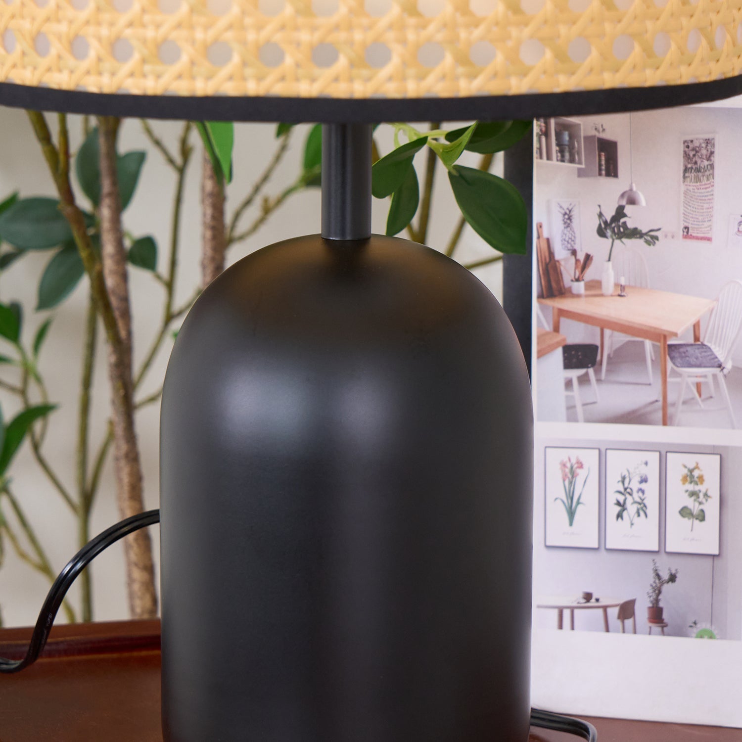 Bordlampa i naturlig bambu - Mjukt stämningsfullt LED-ljus