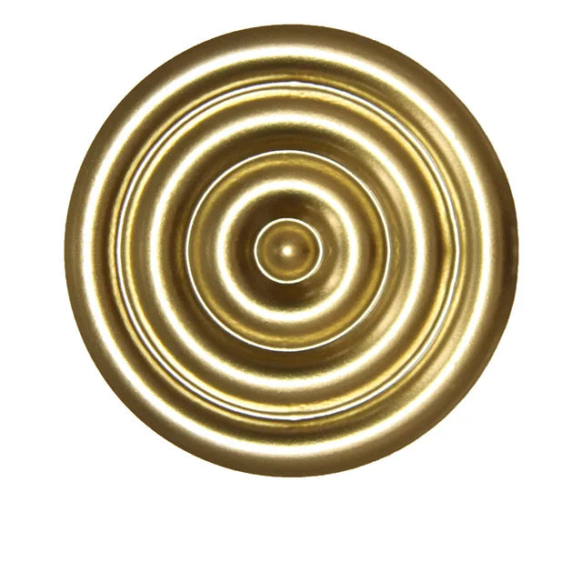 Gyllene minimalistisk cirkelväggskulptur – Modern metallinredning