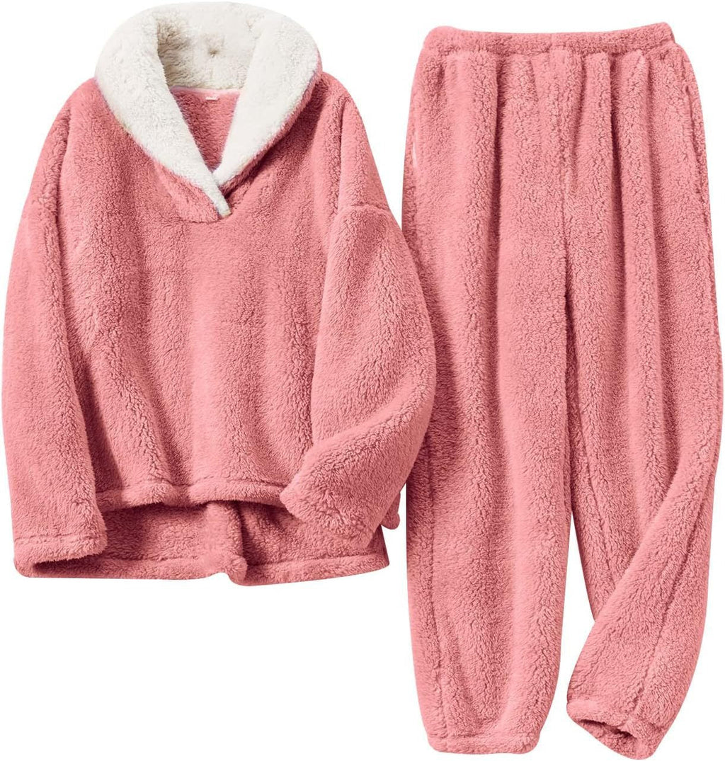 Octavia | Fuzzy sherpapullover och jogging loungeset - Plyschiga loungekläder