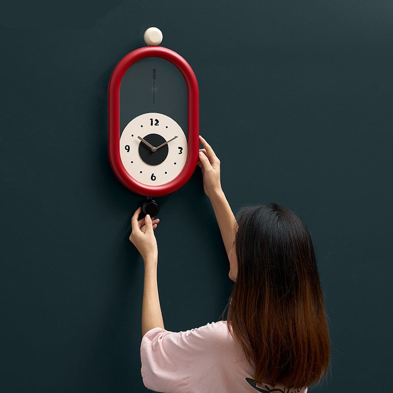 TimeLuxe – Modern 3D-väggklocka med pendel