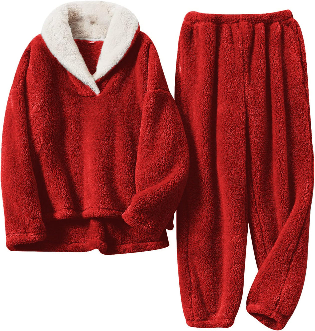 Octavia | Fuzzy sherpapullover och jogging loungeset - Plyschiga loungekläder