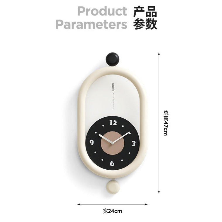 TimeLuxe – Modern 3D-väggklocka med pendel