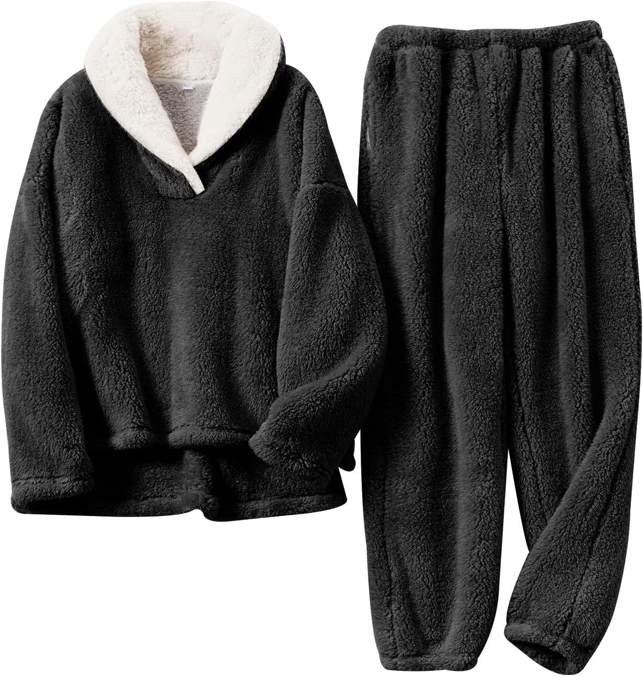 Octavia | Fuzzy sherpapullover och jogging loungeset - Plyschiga loungekläder