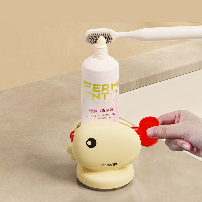 Tandkrämsdispenser och tubpress – Kladdfri badrumsorganisatör