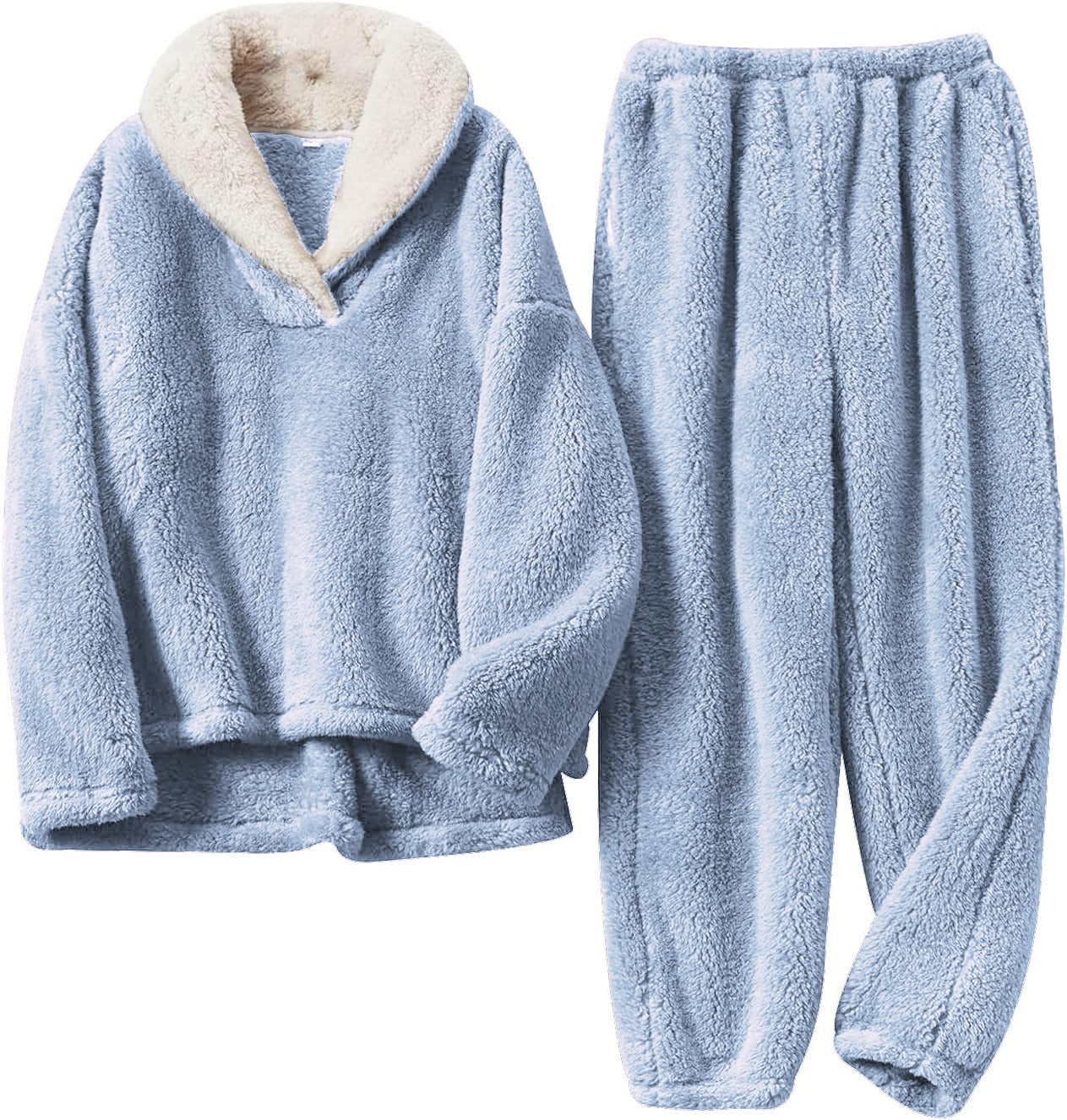 Octavia | Fuzzy sherpapullover och jogging loungeset - Plyschiga loungekläder