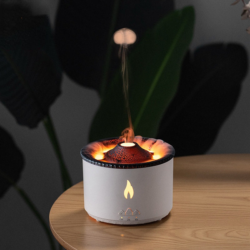 Vulkanflamma Aroma Luftfuktare - Cool Mist Eterisk Olja Diffuser & Luftrenare