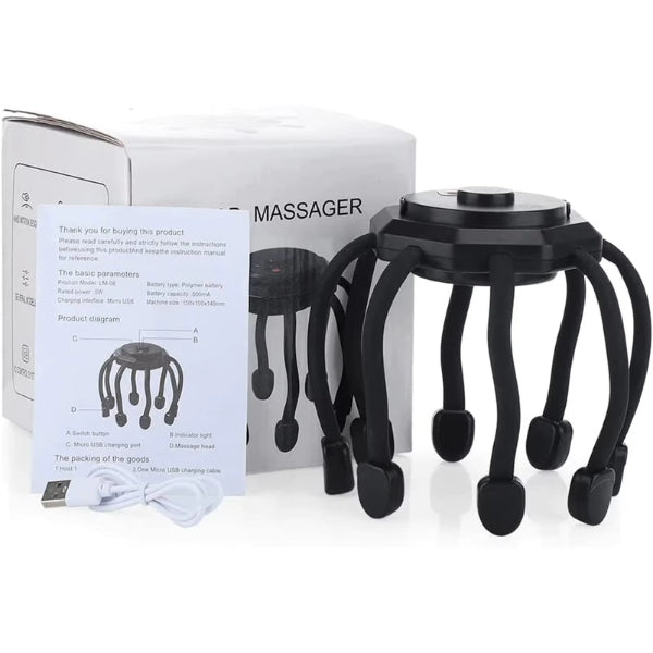OctoRelief elektrisk hårbottenmassageapparat – 360° lugnande huvudmassage