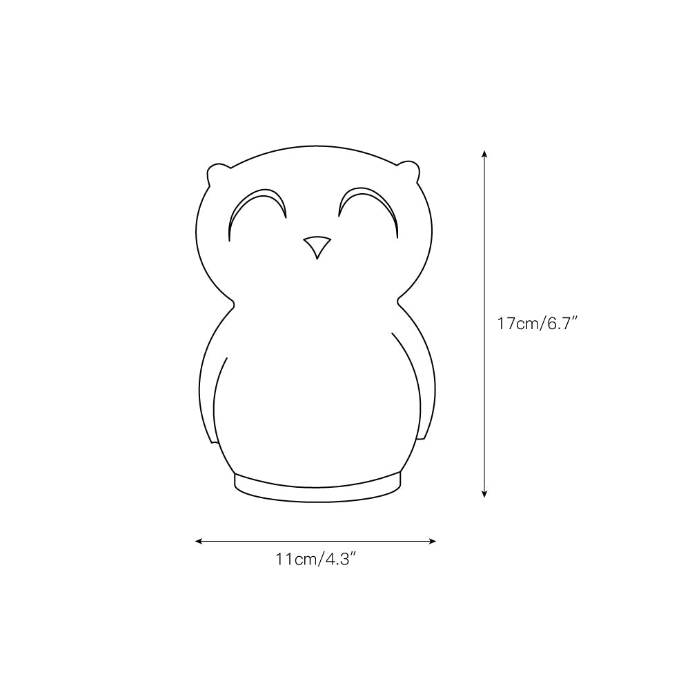 Uggla Nattlampa & Timer – Uppladdningsbar LED-lampa med inbyggt batteri