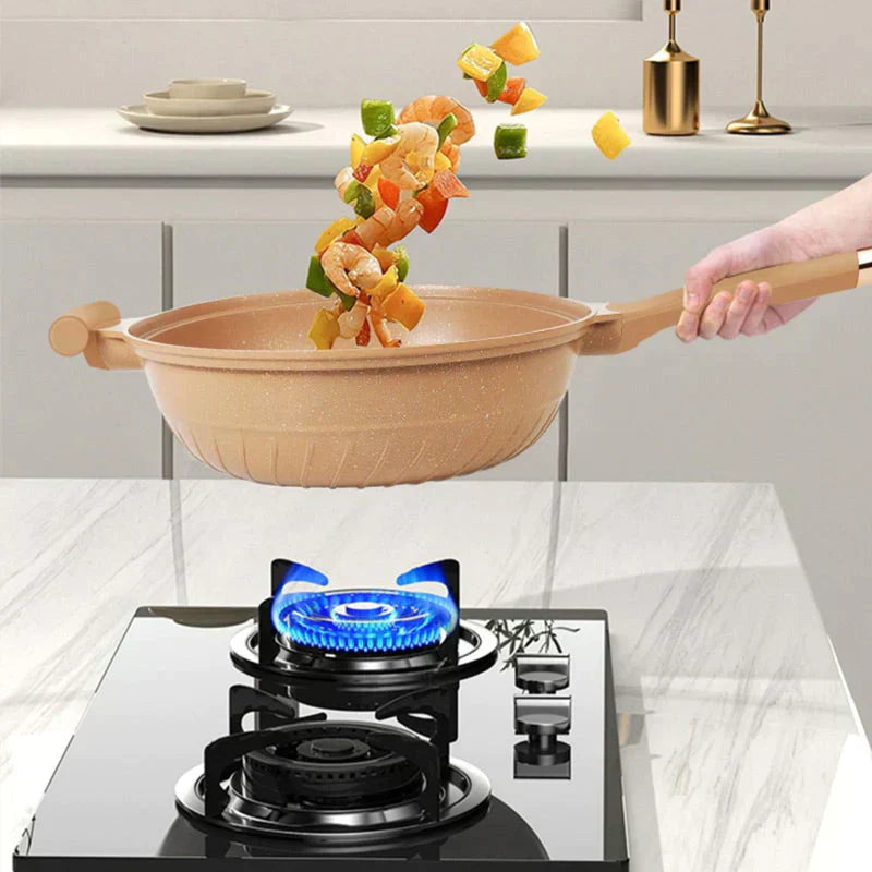 Mångsidig wokpanna med non-stick-beläggning – Premium multifunktionella kokkärl