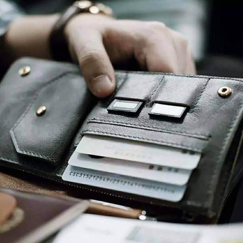 Kompakt RFID-säker reseplånbok – Pass- och kreditkortshållare i äkta läder