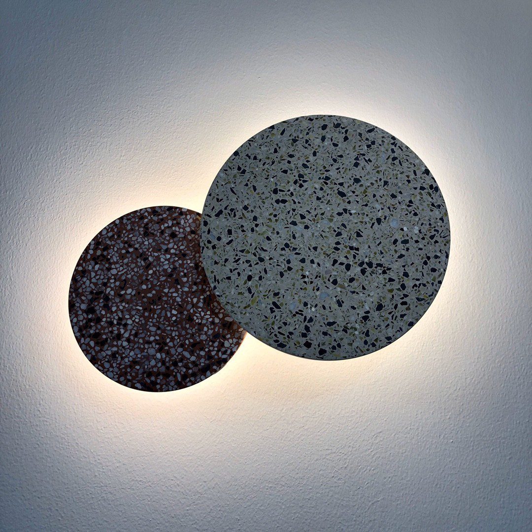Skandinavisk Terrazzo LED-vägglampa – Elegant rund accentlampa