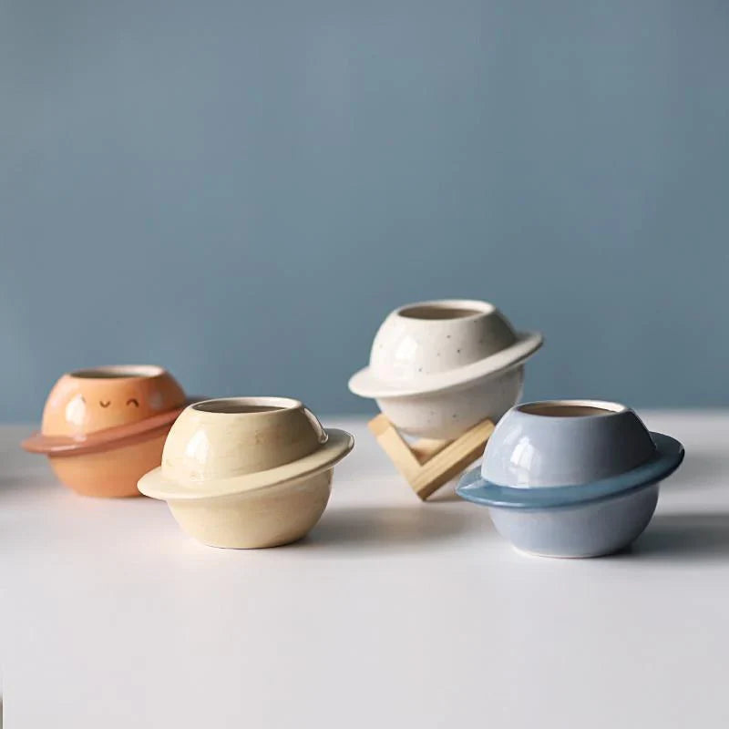 Galaxy-inspirerad keramisk kruka | Blomkruka i planetdesign